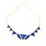 Cobalt Blue Geo Enamel Triads Necklace